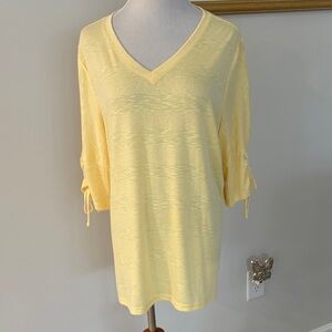 Belle by Kim Gravel Soft Yellow V-Neck Tunic
